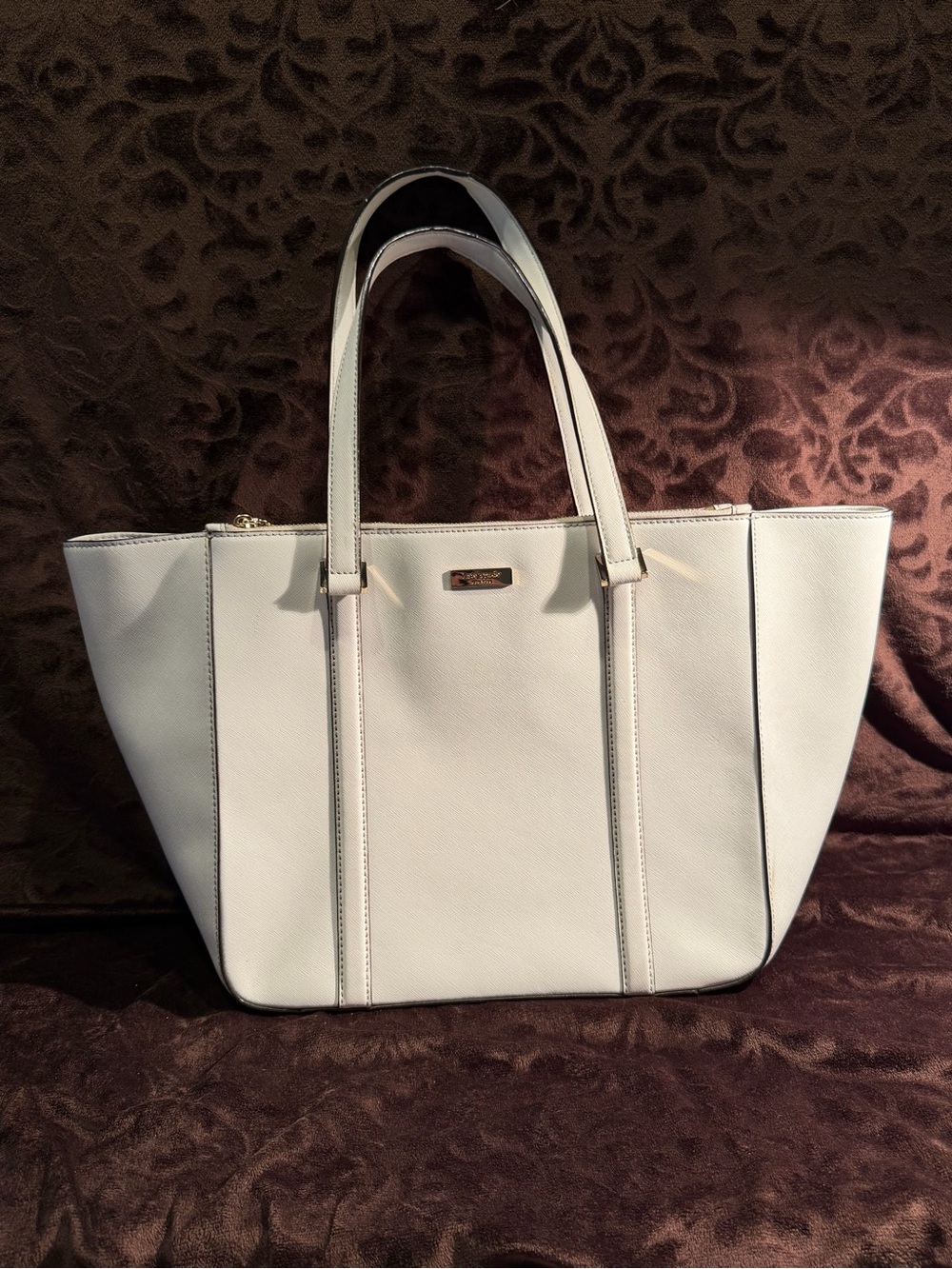White Kate Spade New York Newbury Lane Leather Large Tote